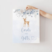 Winterherten blauw jongetje baby shower kaarten en poster