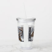 Winterherten/Buck art Acryl Drinkbeker (Links)