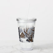 Winterherten/Buck art Acryl Drinkbeker (Achterkant)