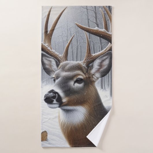 Winterherten/Buck art Badhanddoek (Badhanddoek)