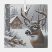Winterherten/Buck art Glas Ornament (Voorkant)