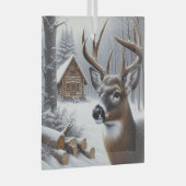 Winterherten/Buck art Glas Ornament (Voorkant Rechts)