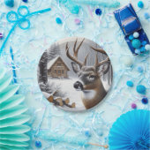Winterherten/Buck art Papieren Bordje (Feest)