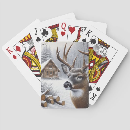 Winterherten/Buck art Pokerkaarten (Achterkant)