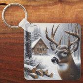 Winterherten/Buck art Sleutelhanger (Voorkant)