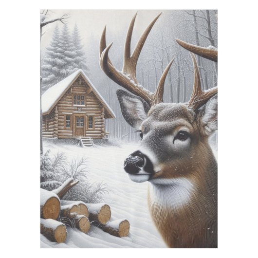 Winterherten/Buck art Tafelkleed (Voorkant)