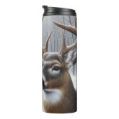 Winterherten/Buck art Thermosbeker (Geroteerd rechts)