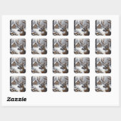Winterherten/Buck art Vierkante Sticker (Vel)