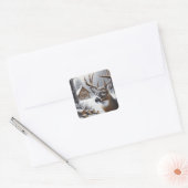 Winterherten/Buck art Vierkante Sticker (Envelop)