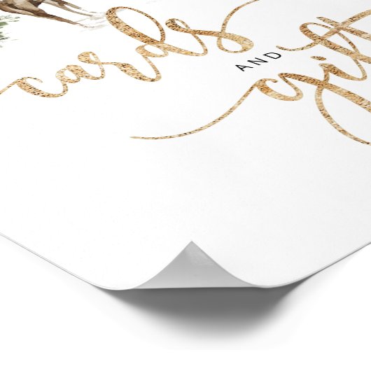 winterherten en geschenken voor bossen poster (Hoek)