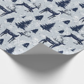 Winterherten en sneeuwvlokken Kerstmis Cadeaupapier (Hoek)
