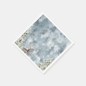 Winterherten en sneeuwvlokken servet (Hoek)