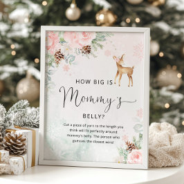 Winterherten hoe groot is mama's buikspel poster