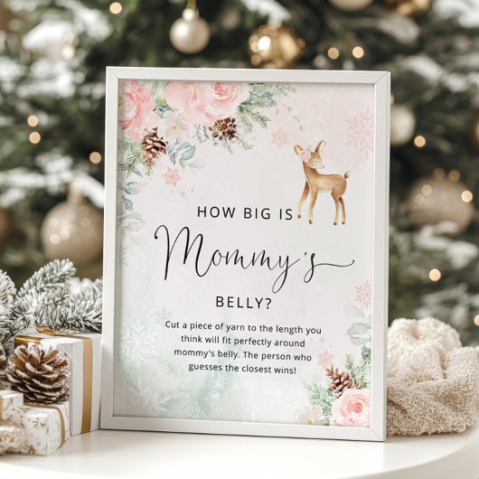 Winterherten hoe groot is mama's buikspel poster