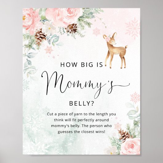 Winterherten hoe groot is mama's buikspel poster