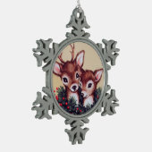 Winterherten retro  tin sneeuwvlok ornament (Links)