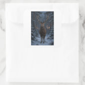 Winterhertenbos vierkante sticker (Tas)