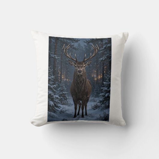Winterhertenbos Worpkussen Kussen (Voorkant)