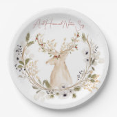 Winterhertenkrans Papieren Bordje (Voorkant)