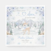Winterhertje Blauwe Sneeuwvlok Baby Shower