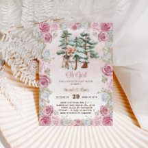 Winterhertje Oh Meisje Bloemige Baby Meisje Shower