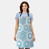 Winterhexagonen en Stripes Schort (Gedragen)