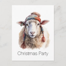 Winterhoed Kerst Schaap Aangepaste Tekst Briefkaart