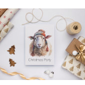 Winterhoed Kerst Schaap Aangepaste Tekst Briefkaart