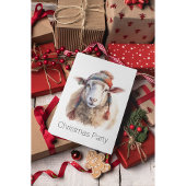 Winterhoed Kerst Schaap Aangepaste Tekst Briefkaart