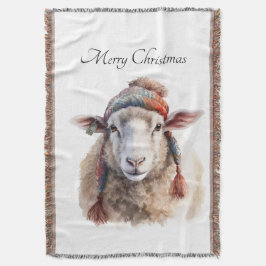 Winterhoed Kerst Schaap Aangepaste Tekst Deken