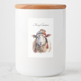 Winterhoed Kerst Schaap Aangepaste Tekst Voedselcontainer Etiket