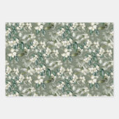 Winterholly vertakt groen patroon waterverf inpakpapier vel (Voorkant)