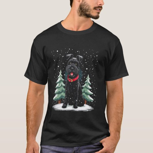 Winterhond Sneeuw Scène T-shirt (Voorkant)