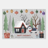 Winterhond, Vrolijk kerstfeest en sneeuwvlokken Inpakpapier Vel (Voorkant)