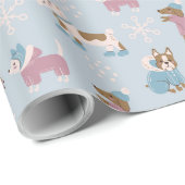 Winterhonden Cadeaupapier (Rol Hoek)