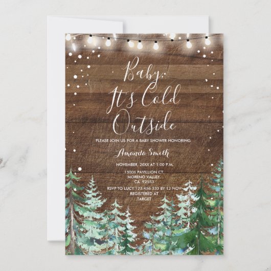 Winterhout Baby Het is koud buiten Baby shower Kaart (Voorkant)