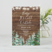 Winterhout Baby Het is koud buiten Baby shower Kaart (Staand voorkant)