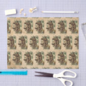 Winterhuis Antiek Victoriaans perkament  Tissuepapier (Craft)