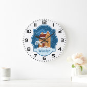 Winterhuis in de sneeuw grote klok