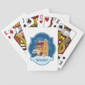 Winterhuis in de sneeuw pokerkaarten (Achterkant)