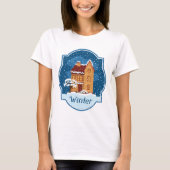 Winterhuis in de sneeuw t-shirt (Voorkant)