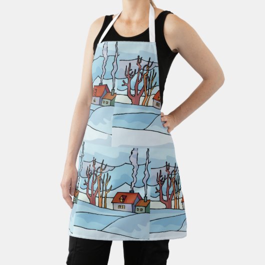 Winterhuis Landschap Schort (Insitu)