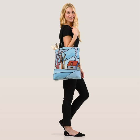Winterhuis Landschap Tote Bag