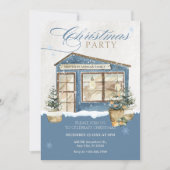 Winterhuis sneeuw kerstfeest kaart (Voorkant)