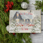 Winterhuis sneeuw retro groot cadeauzakje