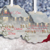 Winterhuis sneeuw retro ornament kaart