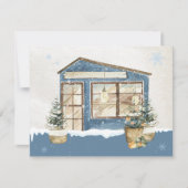 Winterhuissneeuw Feestdagenkaart (Voorkant)