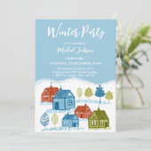 Winterhuizen Verjaardagsfeest Baby Kaart (Staand voorkant)