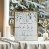 Winterhulp aan de drukke bruid Adres aan een envel Poster