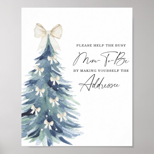 Winterhulp voor de bezige aanstaande moeder adres poster (Voorkant)